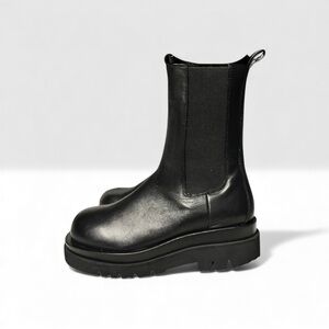 🌻NEW Jeffrey Campbell Black Tanked Leather Chelsea Chunky Platform Boot Size 11